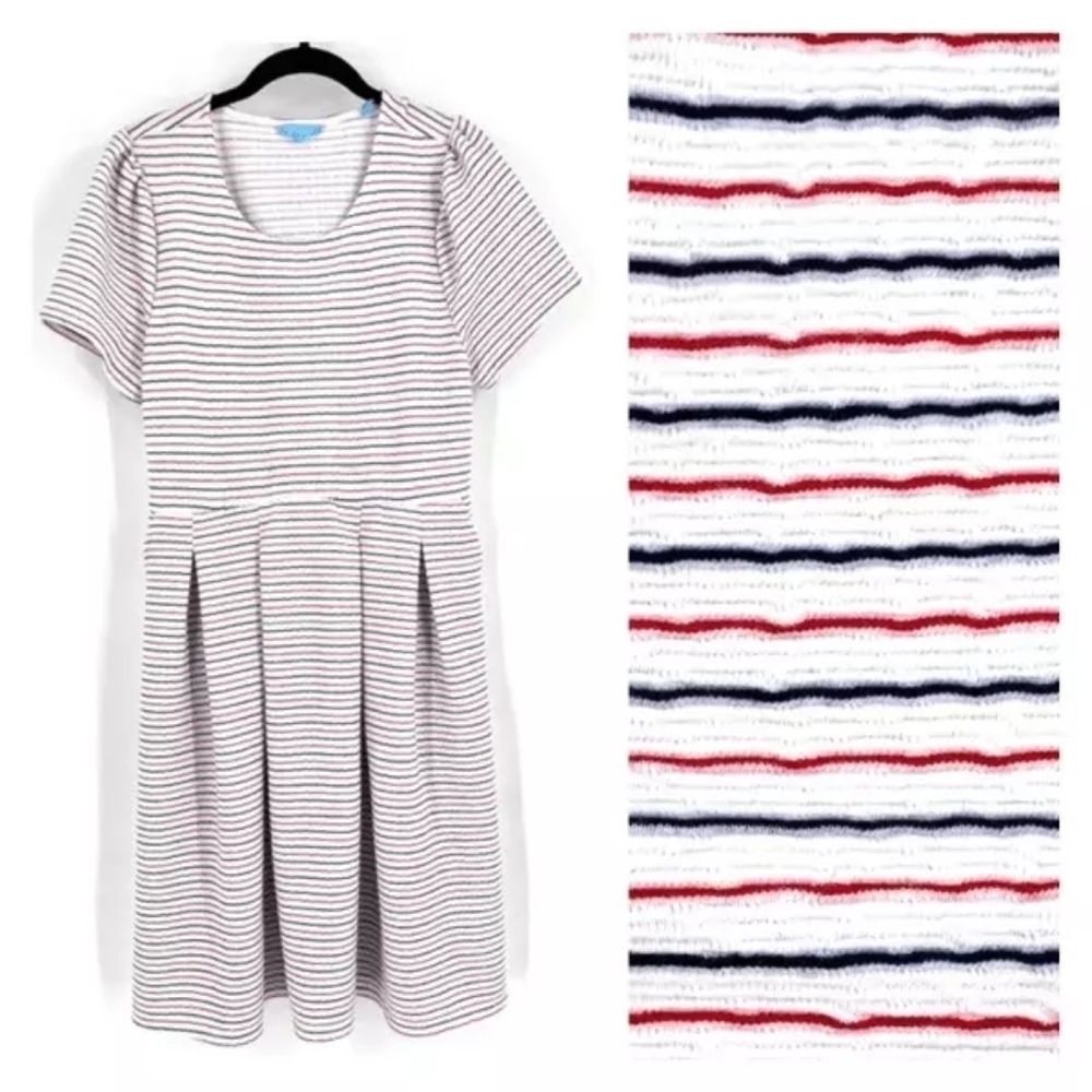 Draper James RSVP blue red patriotic striped white dress sz large 4th of July